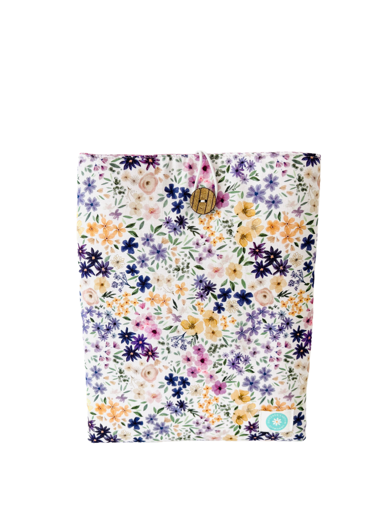 Funda de libro flores lila