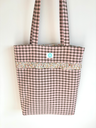 Tote bag vichy con volantes Champán